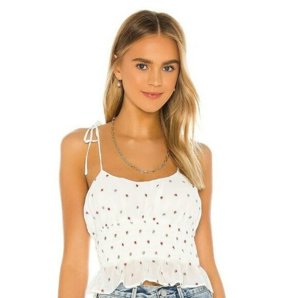 MAJORELLE Springfield Top - White Ditsy